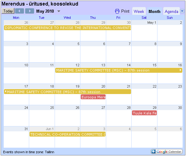 Mereblog calendar